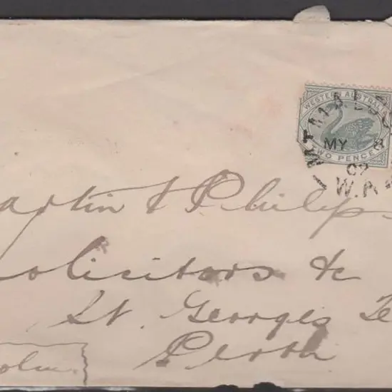 1902 (8th May) Mt Malcolm to Perth cover with ...