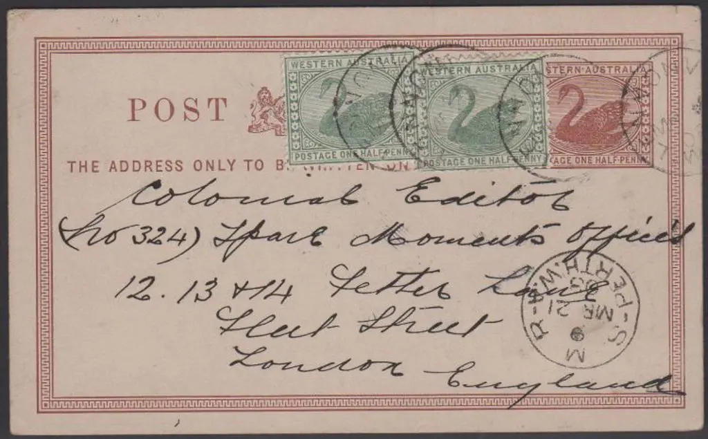 1903 (March) ½d postal card uprated with ½d greens ... Image 1++