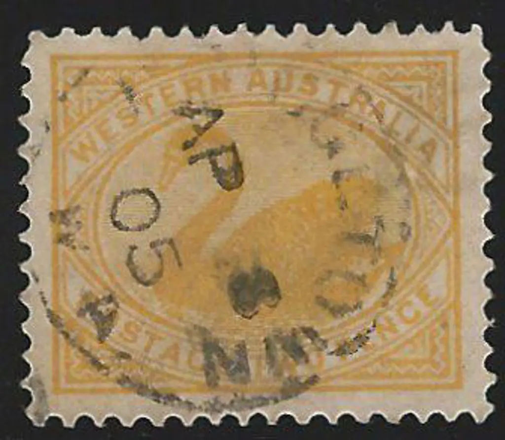 1904 2d dull yellow swan, perf 12.4, with V/Crown ... Image 1++