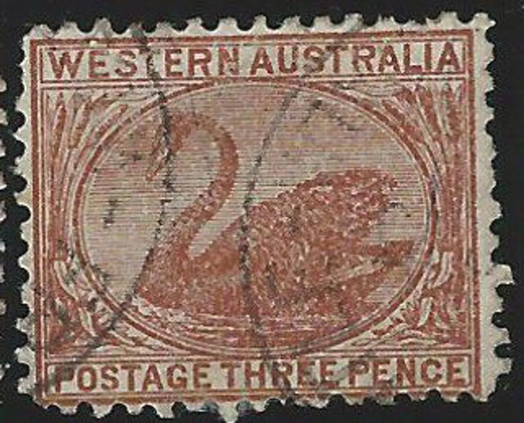 1912 3d brown swan, perf. 12½ with upright Crown/A ... Image 1++