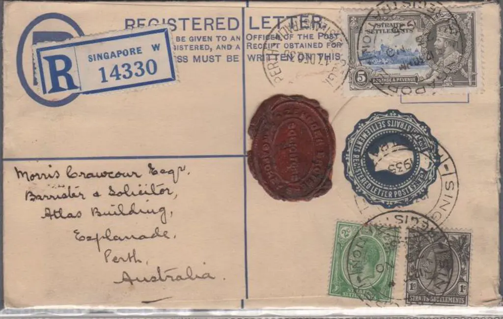 1935 incoming 15c Registered Letter env from ... Image 1++