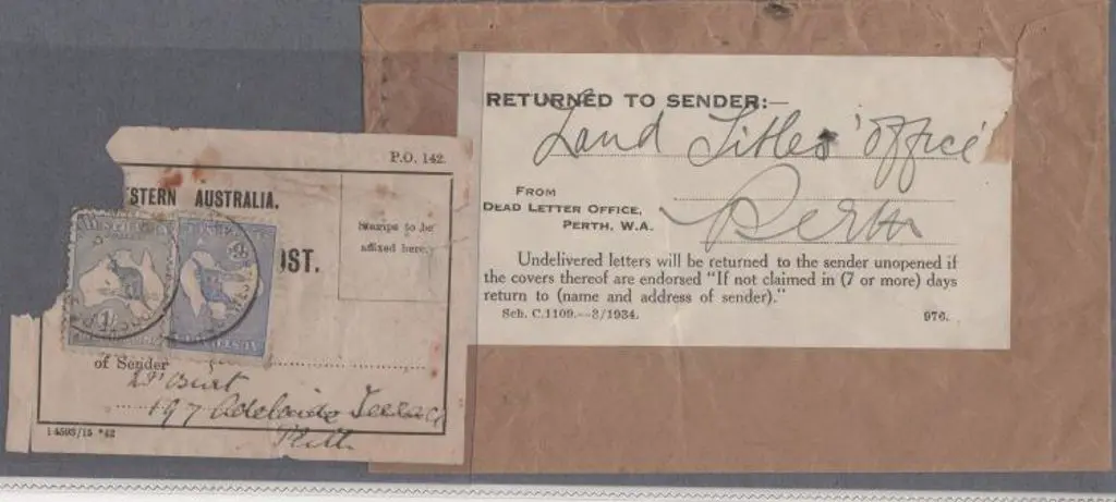 1937 RTS letter from Titles Office showing Nanga ... Image 1++