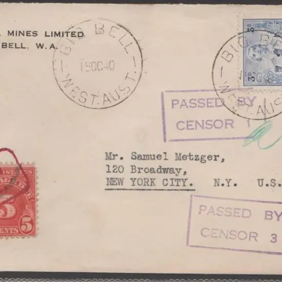 1940 (19th Oct) Big Bell Mines censored & taxed ...