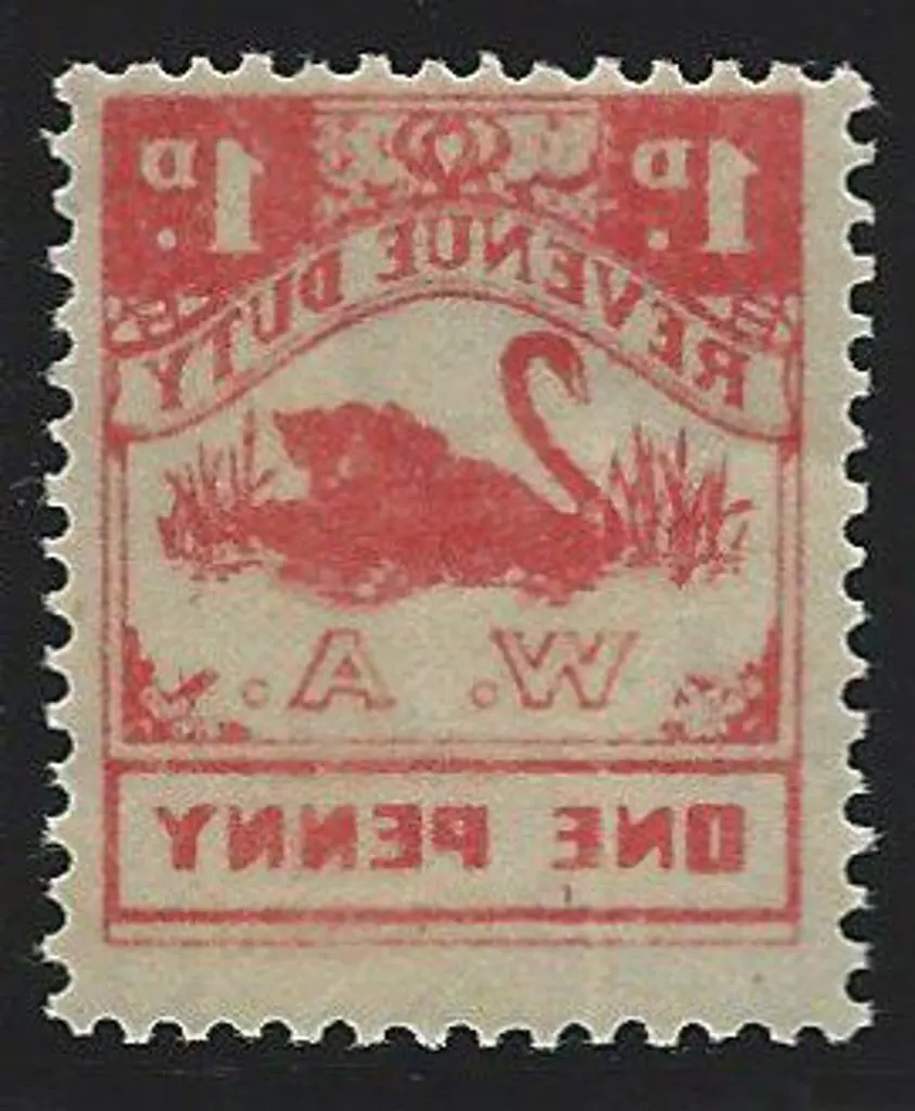 1941/55 1d scarlet revenue with normal upright ... Image 1++