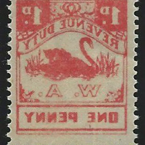 1941/55 1d scarlet revenue with normal upright ...