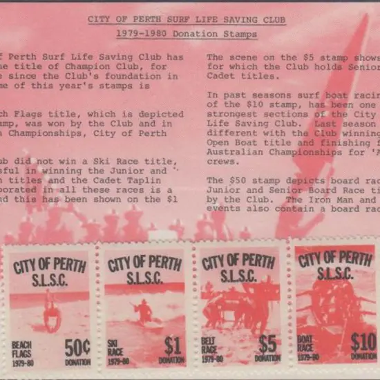 1979 City of Perth Surf Life Saving Club Donation ...