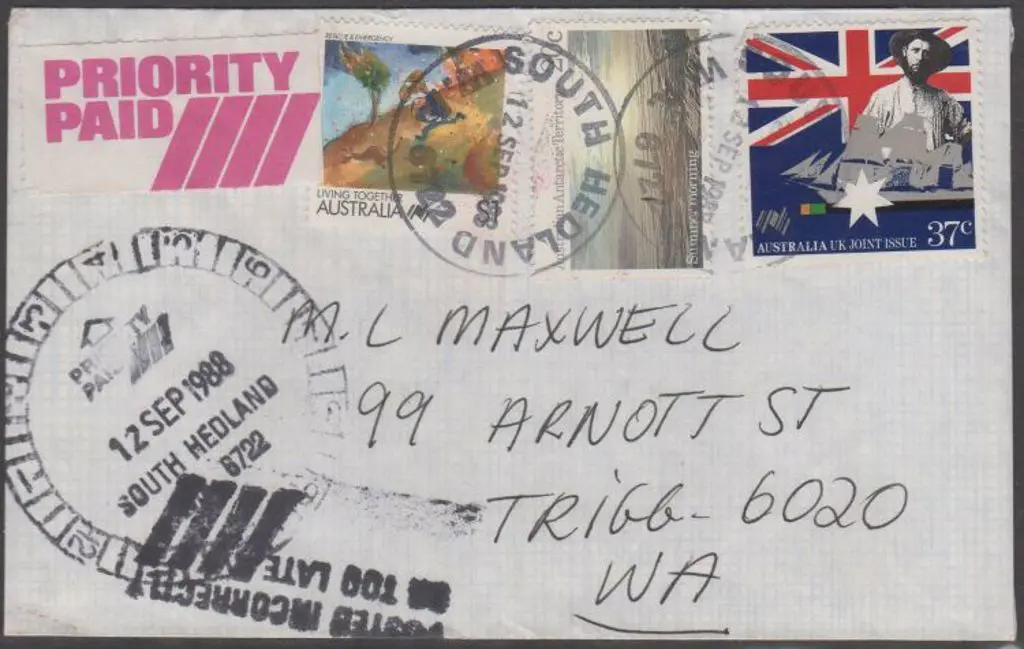 1988 (12th Sept) Priority Paid env with $1.57 in ... Image 1++