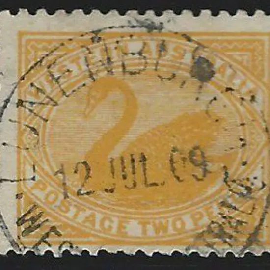 Lunenburgh A26 90% strike on 2d yellow swan dated ...