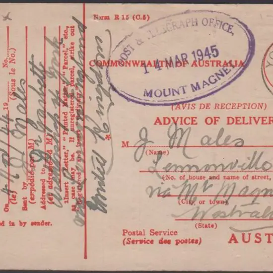 Mount Magnet Post & Telegraph Office ORS complete ...