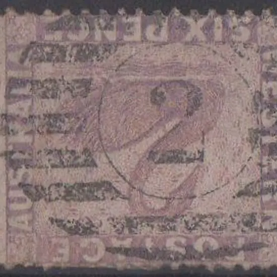 Perth 9 bar 2 obliterator cancel on 6d lilac wmk ...