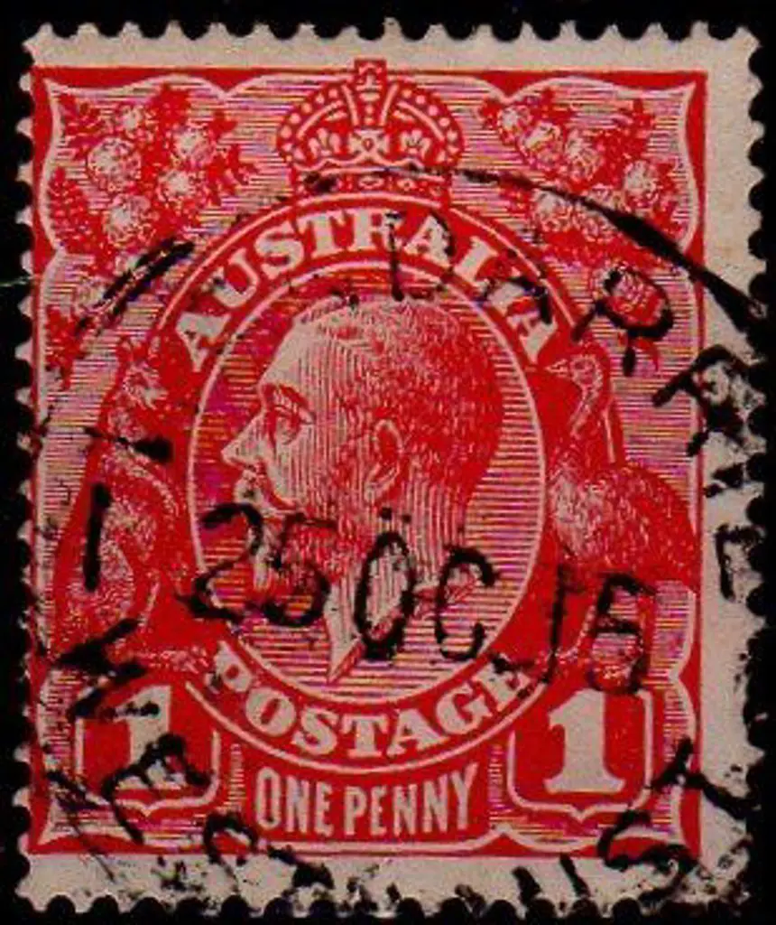 Wandarrie B27 75% strike on 1d red KGV dated 20 ... Image 1++