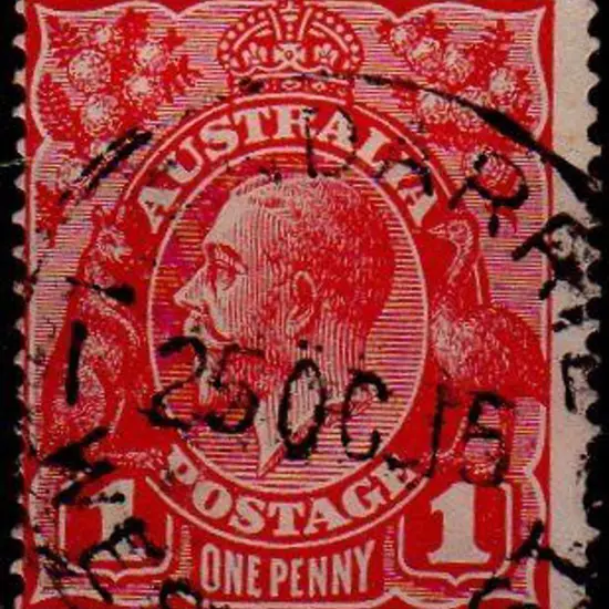 Wandarrie B27 75% strike on 1d red KGV dated 20 ...