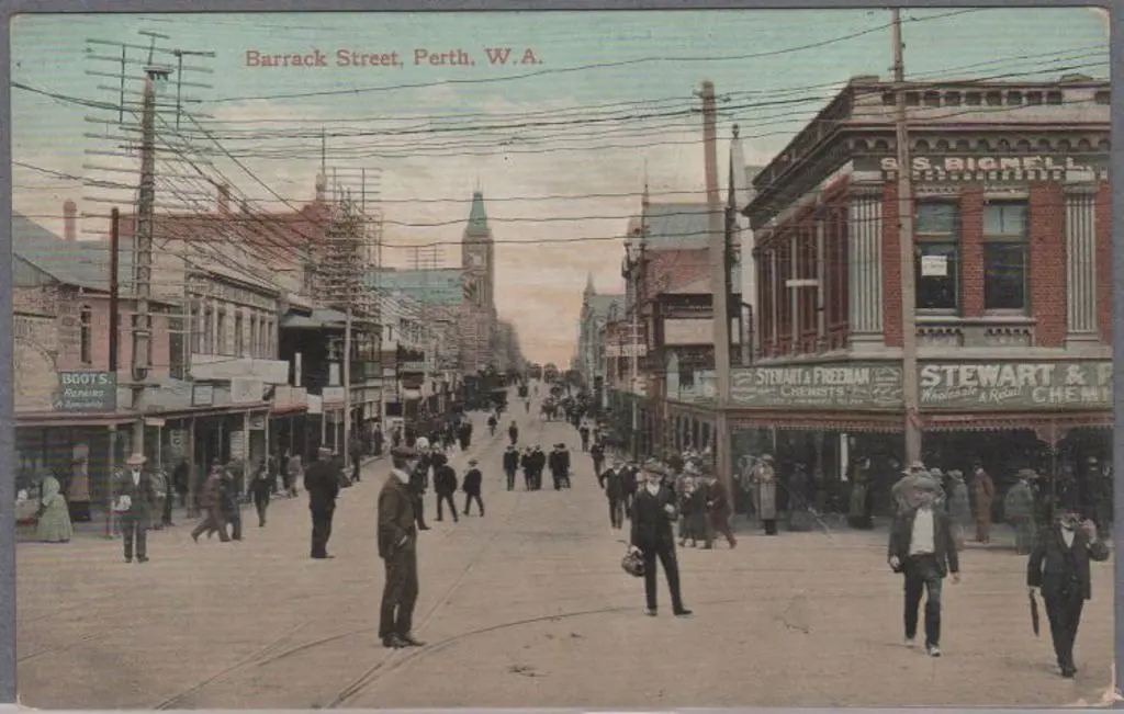 "Barrack Street, Perth, WA" (Falk) in colour. ... Image 1++