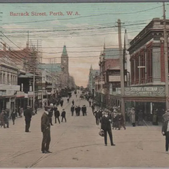 "Barrack Street, Perth, WA" (Falk) in colour. ...