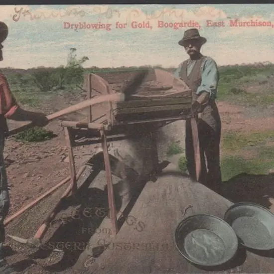 "Dry Blowing for Gold, Boogardie, East Murchison, ...