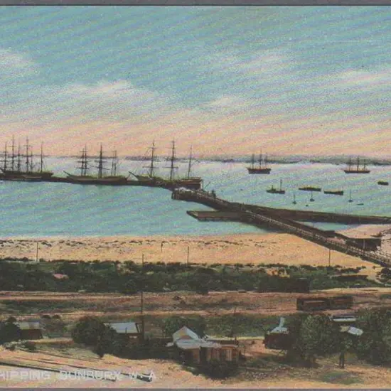 "Jetty and Shipping, Bunbury, WA" (Austral Stores) ...