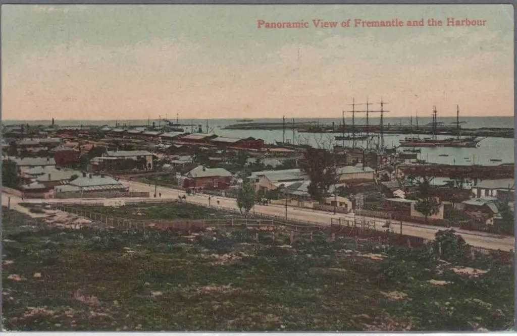 "Panoramic View of Fremantle & the Harbour" (Falk) ... Image 1++