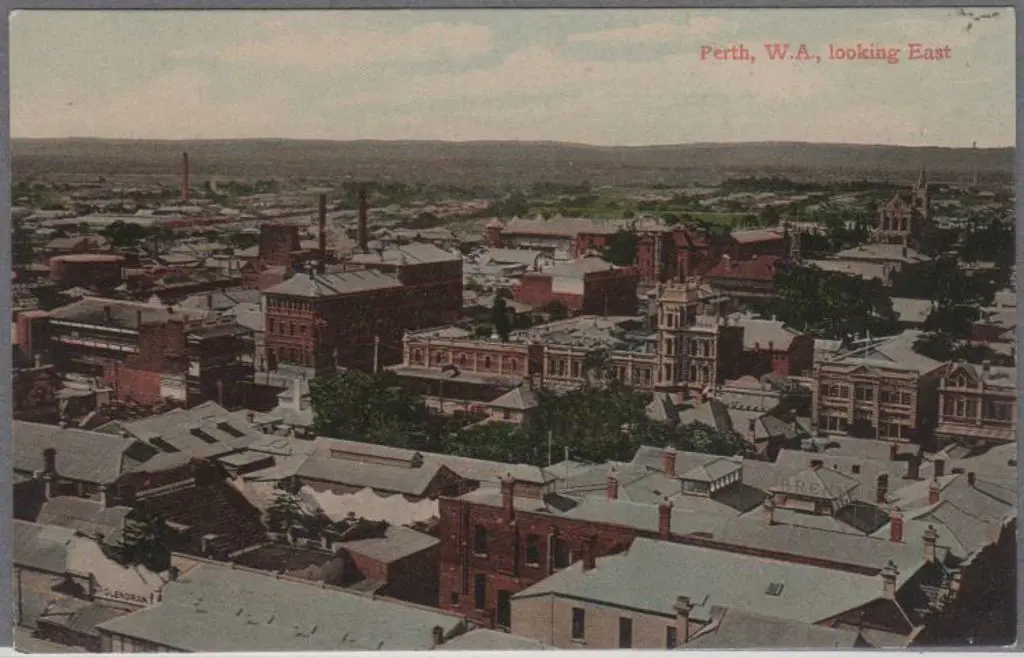 "Perth, WA, Looking East" (Falk) in colour. Unused ... Image 1++