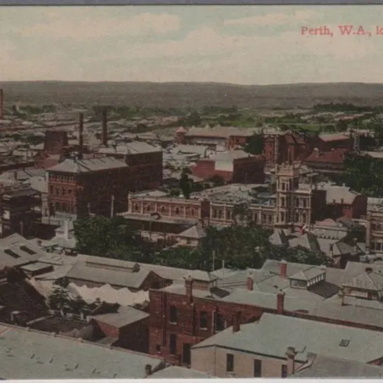 "Perth, WA, Looking East" (Falk) in colour. Unused ...