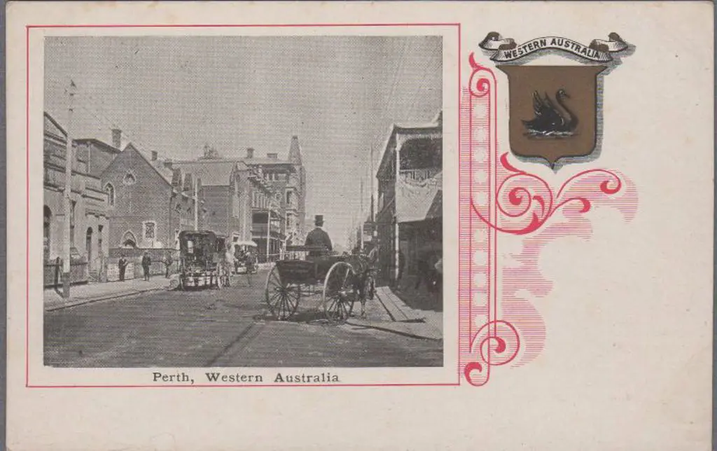 "Perth, Western Australia" B&W with red frame & ... Image 1++