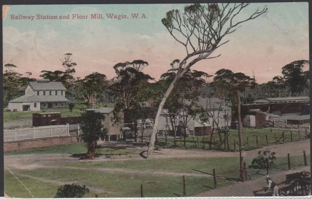 "Railway Station and Flour Mill, Wagin, WA" (Falk) ... Image 1++