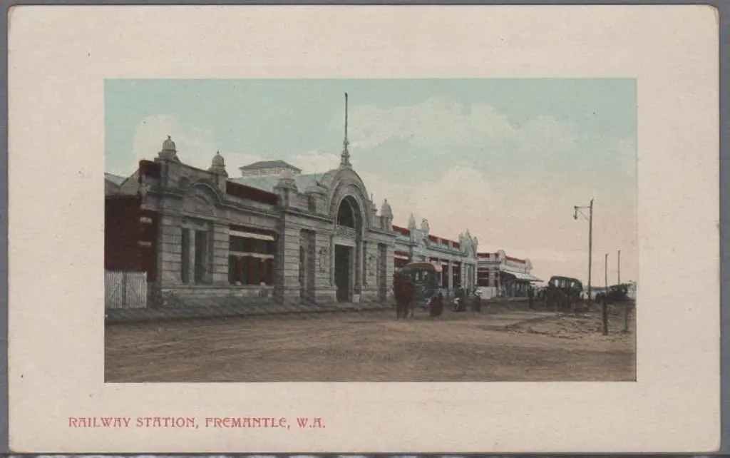"Railway Station, Fremantle, WA" (Falk) in colour. ... Image 1++