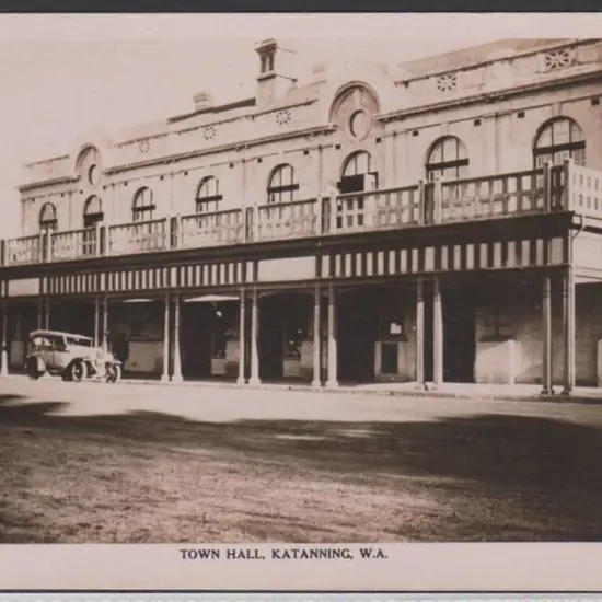 "Town Hall, Katanning, WA" c1940 B&W "Real ...