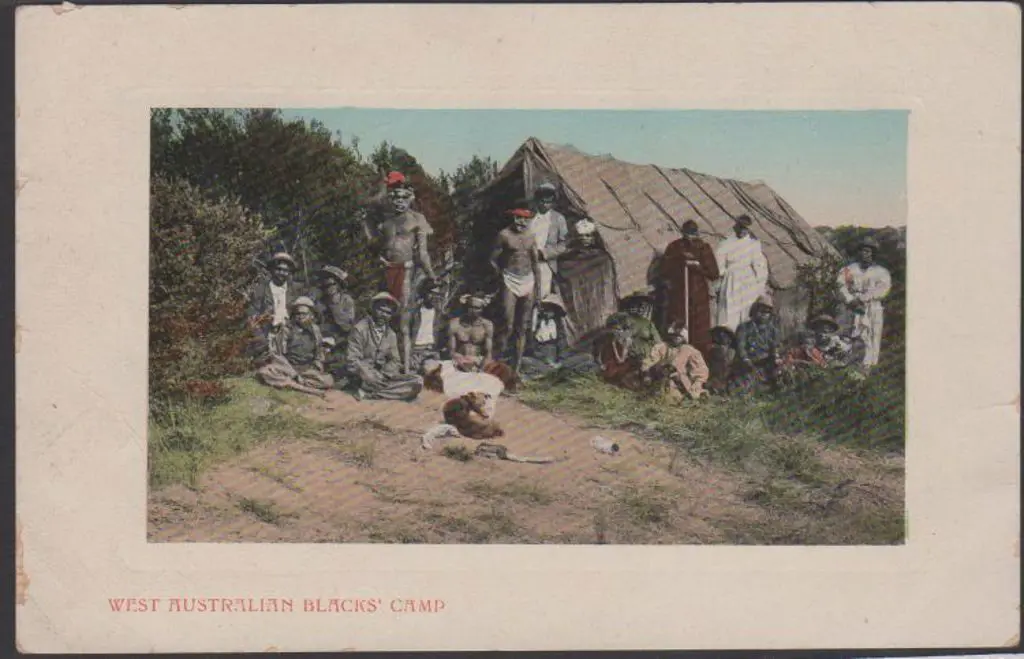 "West Australian Blacks Camp" (Falk) in colour ... Image 1++