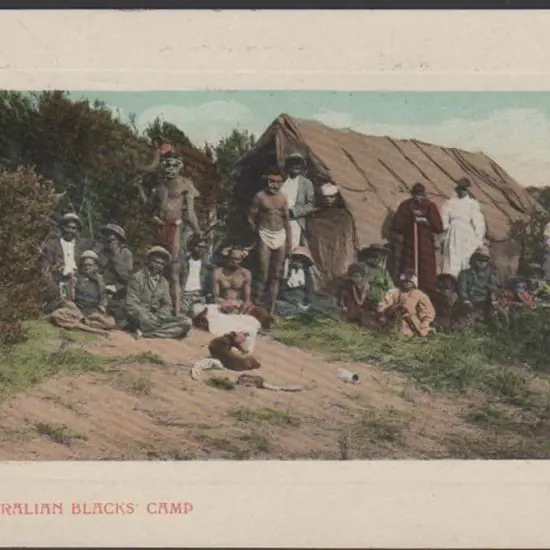 "West Australian Blacks Camp" (Falk) in colour. ...