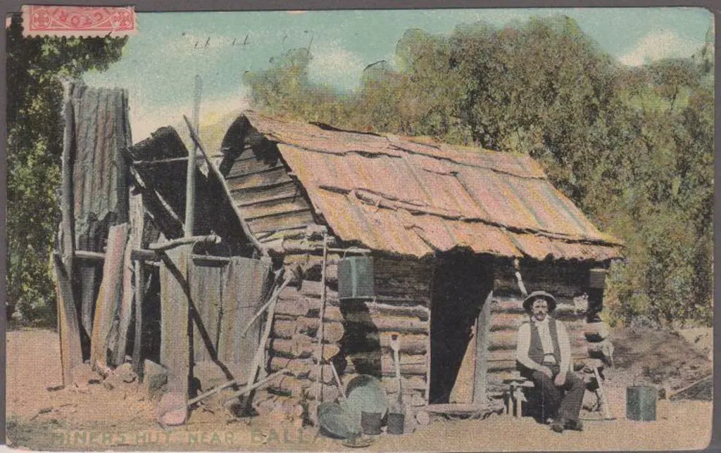"Miners Hut Near Ballarat" (JWN & Co) in colour ... Image 1++
