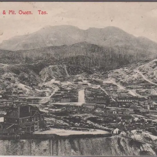 "Queenstown A Mt Owen, Tas" (Spurling) in B&W. ...