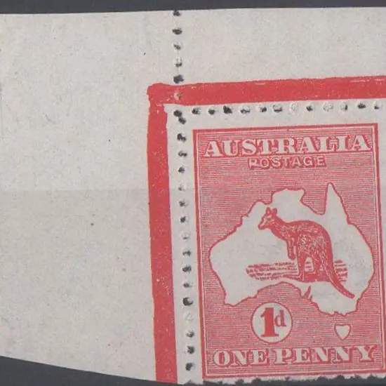 1913 1st wmk 1d red, upper left corner with ...