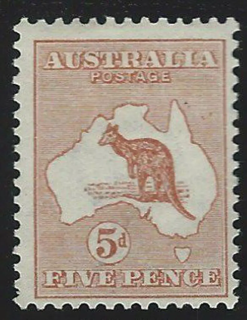 1913 1st wmk 5d pale chestnut. MLH with hinge ... Image 1++