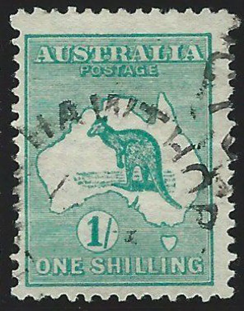 1913 1st wmk 1/- green with inverted wmk. F/U with ... Image 1++