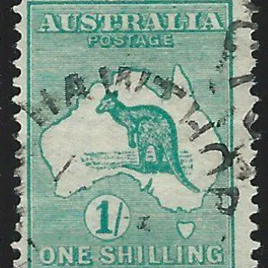 1913 1st wmk 1/- green with inverted wmk. F/U with ...