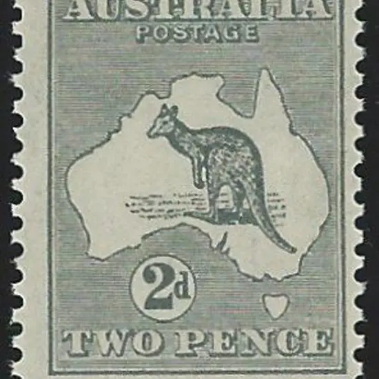 1915 2nd wmk 2d grey. Centred high & right. Fine ...