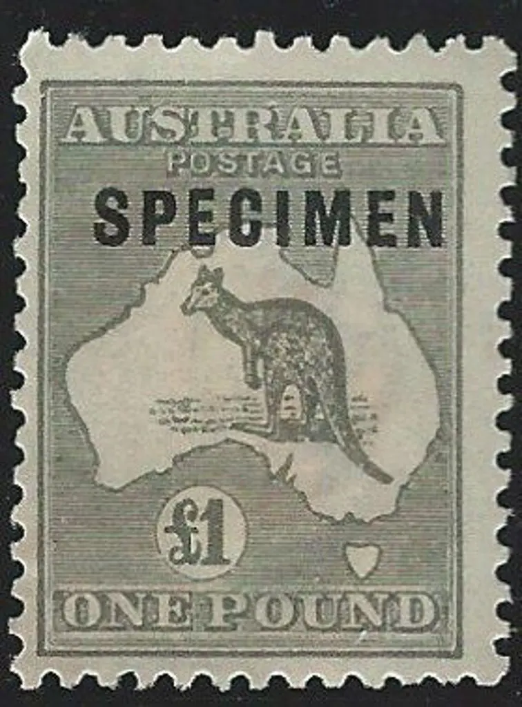 1915-28 3rd wmk £1 grey overprinted type D ... Image 1++