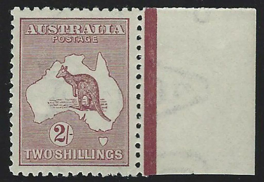 1923-24 New Colours 2/- maroon marginal example ... Image 1++