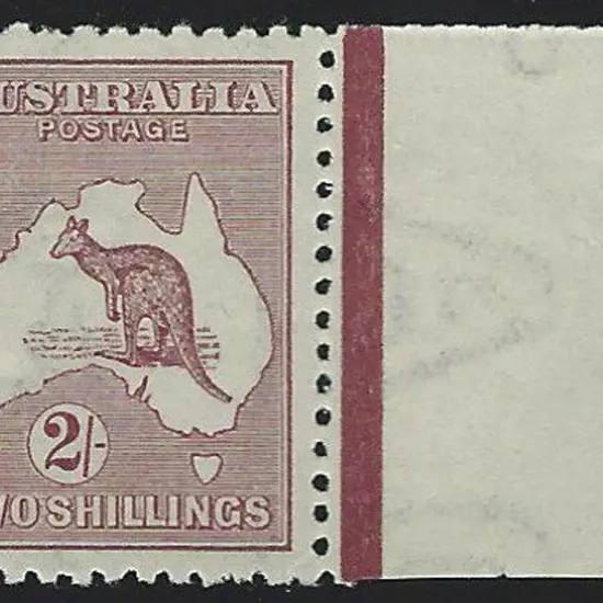 1923-24 New Colours 2/- maroon marginal example ...