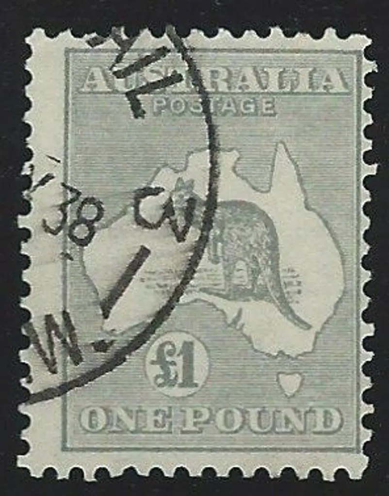 1923-24 New colours £1 grey. F/U by crisp part cds ... Image 1++