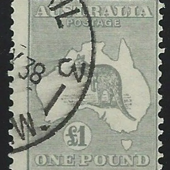 1923-24 New colours £1 grey. F/U by crisp part cds ...