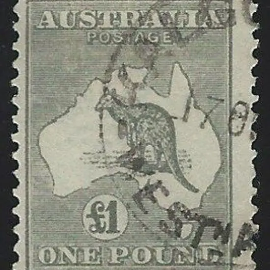 1923-24 New colours £1 grey F/U by part Kalgoorlie ...