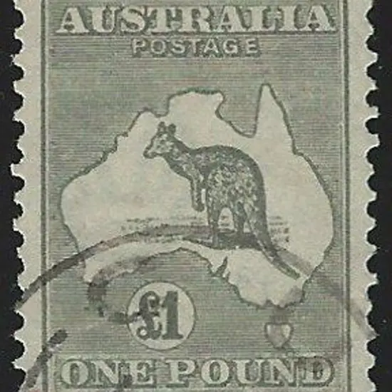 1923-24 New colours £1 grey. F/U with part light ...