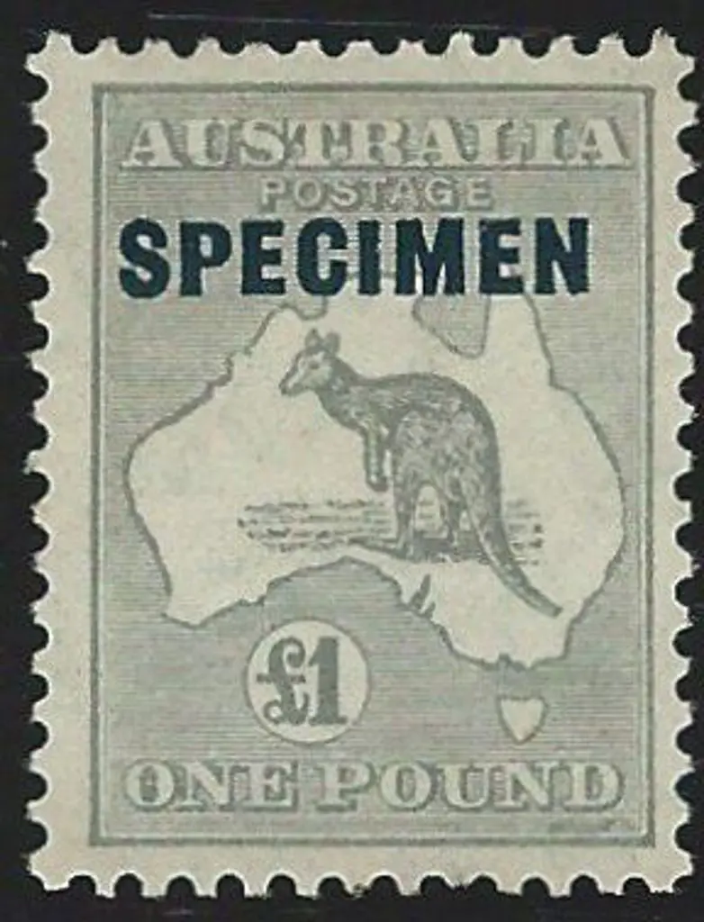 1923-24 New colours £1 grey SPECIMEN ovpt type D ... Image 1++