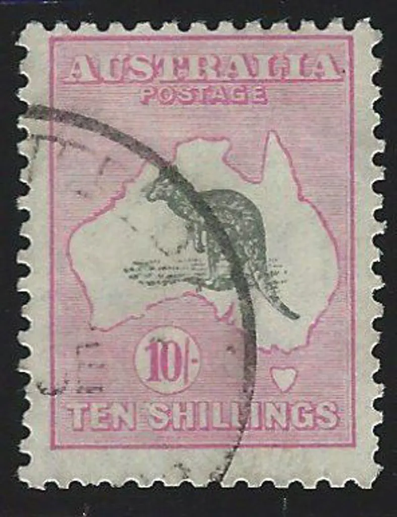 1929-30 Smult 10/- grey & pale pink. F/U with neat ... Image 1++