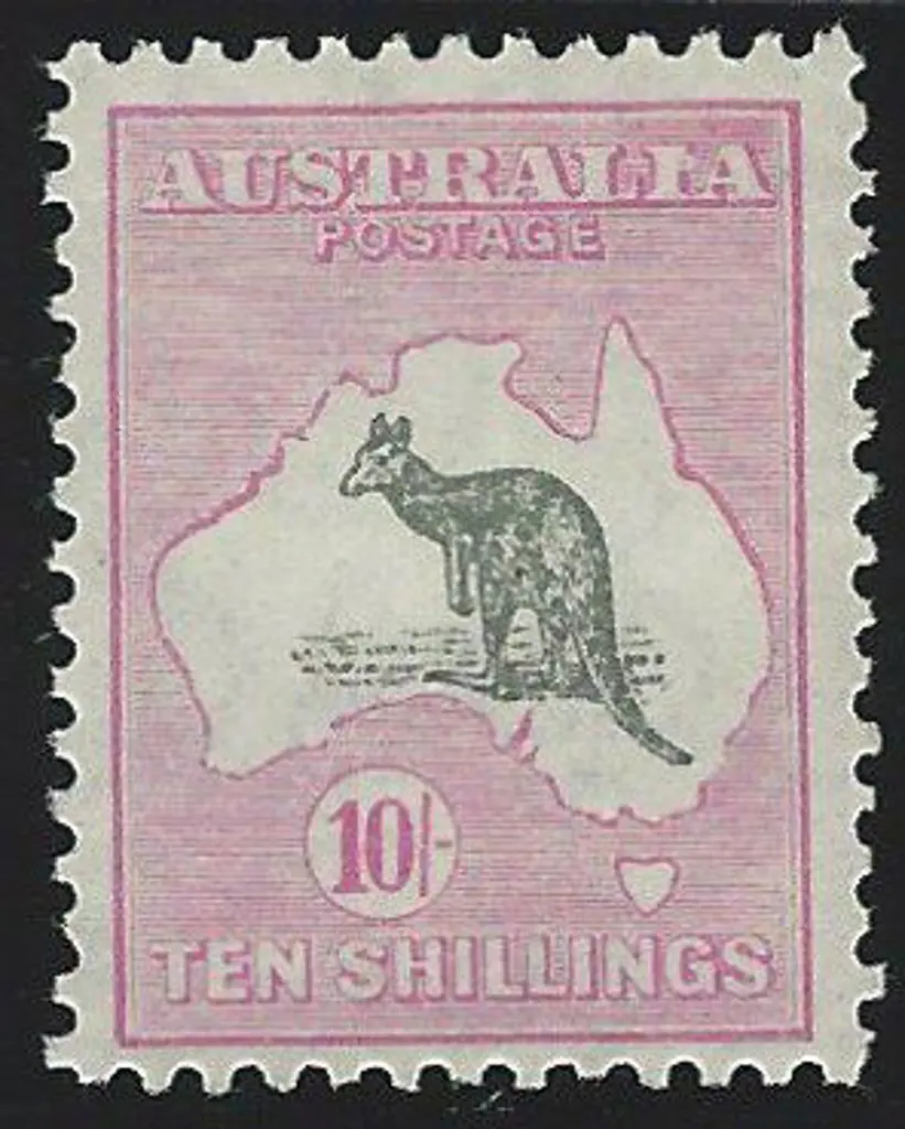 1929-30 Smult 10/- grey & pale pink. Fresh MVLH ... Image 1++