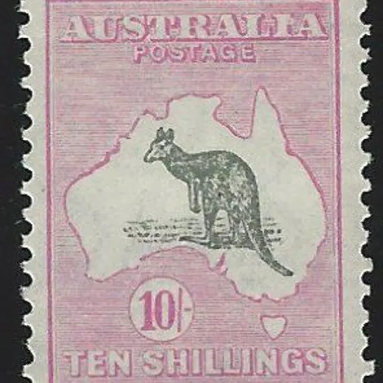 1929-30 Smult 10/- grey & pale pink. Fresh MVLH ...