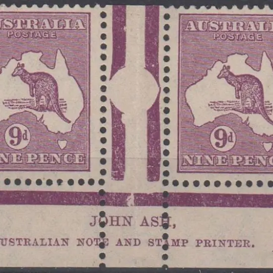 1931-47 Cof A 9d violet Die IIB Ash imprint pair. ...