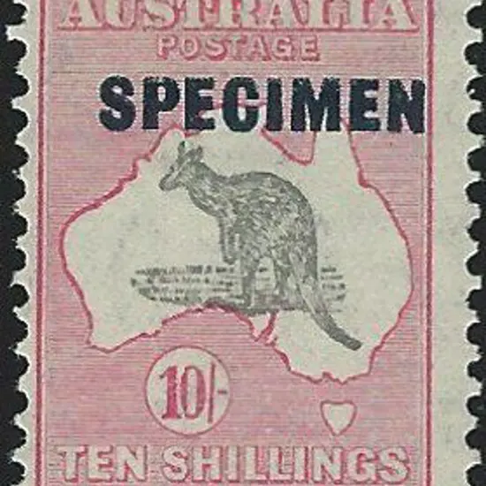 1931-47 CofA 10/- grey & pink SPECIMEN ovpt type D ...