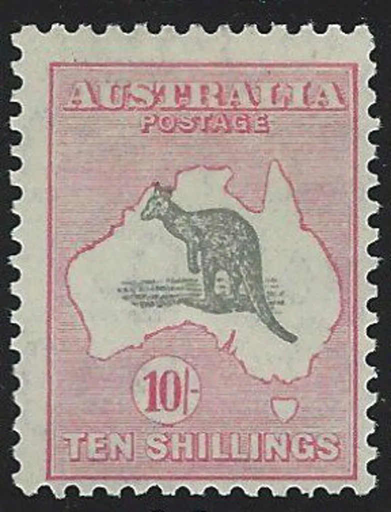 1931-47 CofA 10/- grey & pink. Centred bottom ... Image 1++